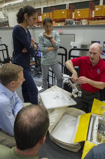 NASA image: Boeing trainers conduct simulations inside the Boeing Exploratio