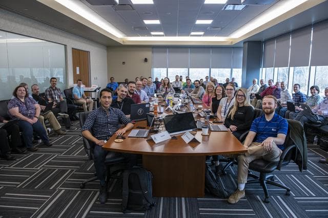 NASA image: SpaceX Booster Review Meeting