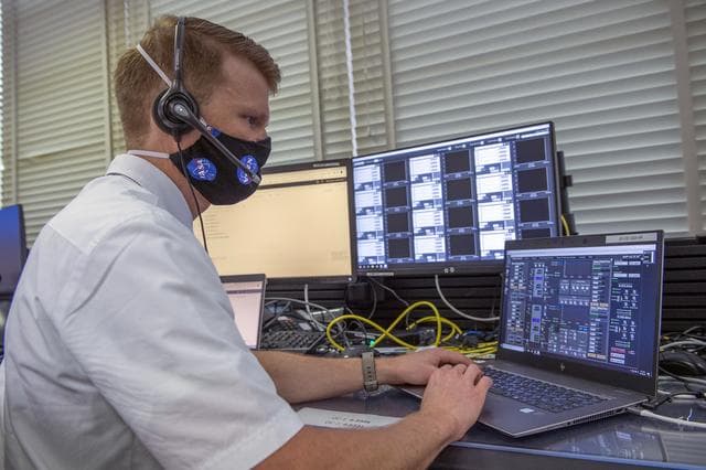 NASA image: Patrick Mills and teams at NASA’s Marshall Space Flight Center help monitor launch conditions for the Demo-2 mission from the Huntsville Operations Support Center, HOSC.