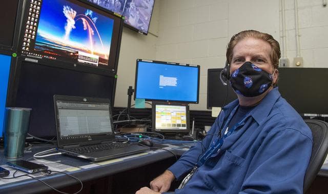 NASA image: Sean Kenny and teams at NASA’s Marshall Space Flight Center help monitor launch conditions for the Demo-2 mission from the Huntsville Operations Support Center, HOSC.