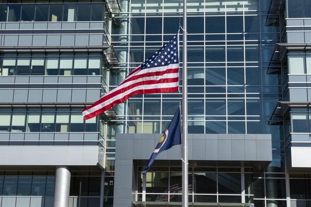 NASA image: NASA Marshall Raises Flag at New Headquarters Building