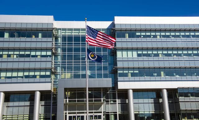 NASA image: NASA Marshall Raises Flag at New Headquarters Building