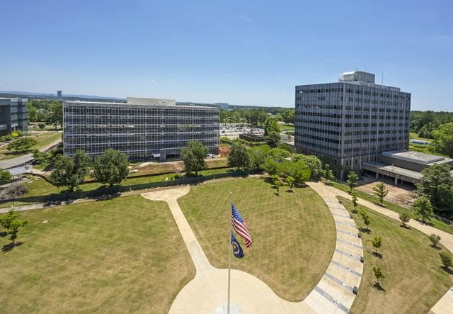 NASA image: Pre demolition photos of NASA MSFC building 4201 from the roof o