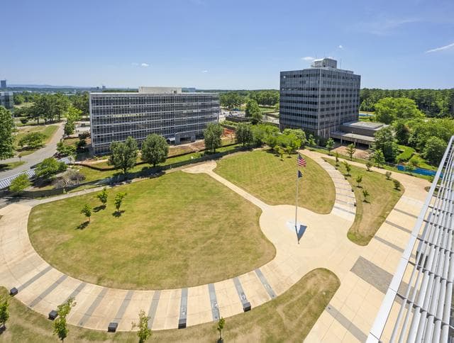 NASA image: Pre demolition photos of NASA MSFC building 4201 from the roof o