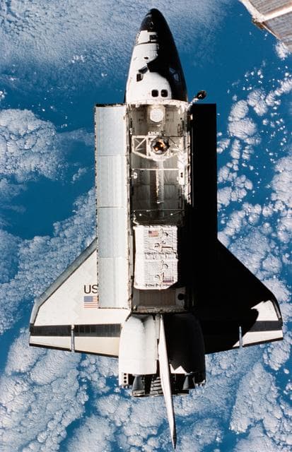 NASA image: View of the approaching space shuttle Atlantis