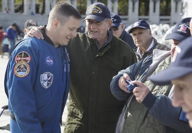Astronaut Jack Fischer with Honor Flight Veterans