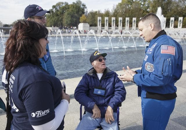 Astronaut Jack Fischer with Honor Flight Veterans