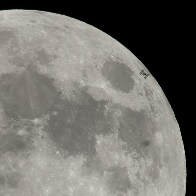 NASA image: International Space Station Lunar Transit