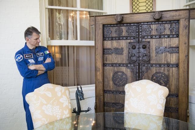 NASA image: Astronauts Randy Bresnik and Paolo Nespoli Visit Marine Corps Ba