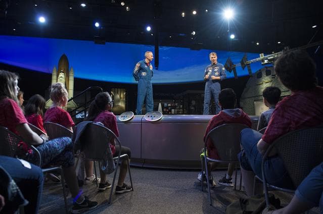 NASA image: Astronauts Bresnik and Nespoli at National Air and Space Museum