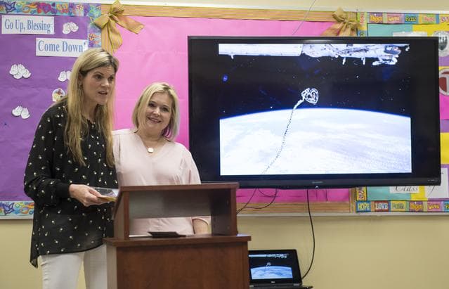 NASA image: Astronauts Bresnik and Nespoli at the Washington School for Girl