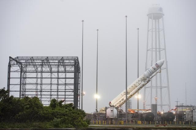 NASA image: Orbital ATK CRS-9 Raising on the Pad