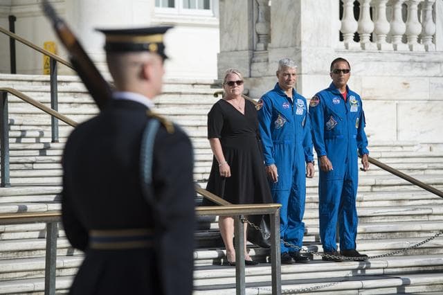 NASA image: Astronauts Vande Hei and Acaba at the Arlington National Cemeter