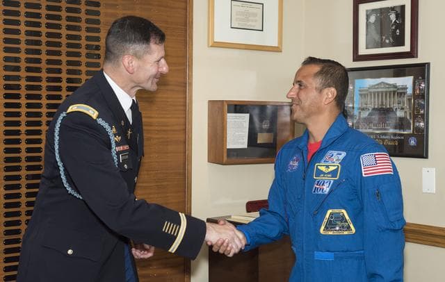 NASA image: Astronauts Vande Hei and Acaba at the Arlington National Cemeter