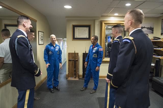 NASA image: Astronauts Vande Hei and Acaba at the Arlington National Cemeter