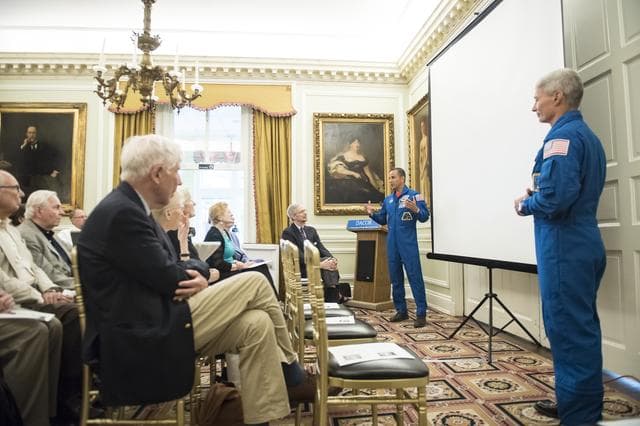 Astronauts Vande Hei and Acaba at the DACOR Bacon House