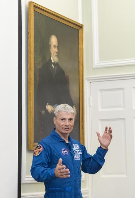Astronauts Vande Hei and Acaba at the DACOR Bacon House