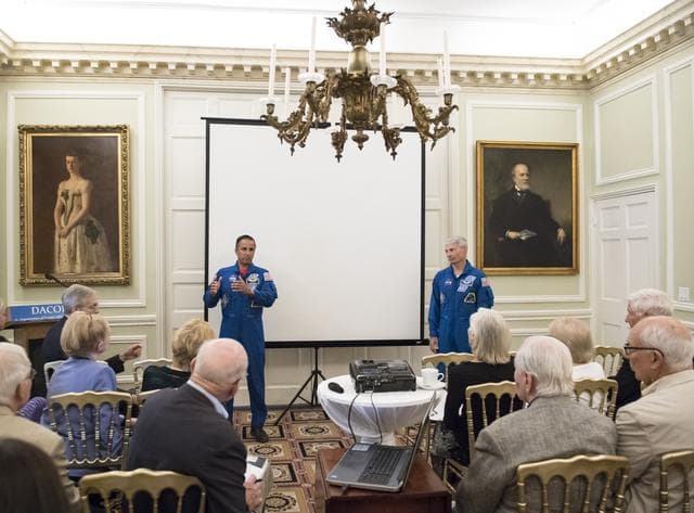 Astronauts Vande Hei and Acaba at the DACOR Bacon House