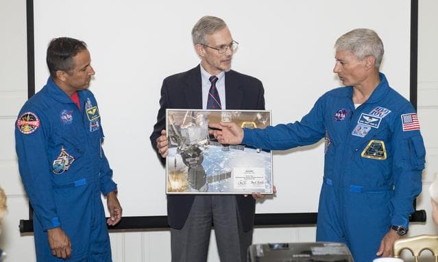 NASA image: Astronauts Vande Hei and Acaba at the DACOR Bacon House