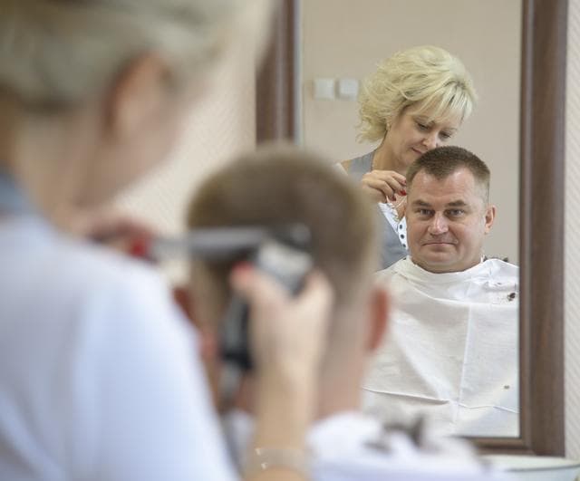 NASA image: Expedition 57 Crew Haircuts