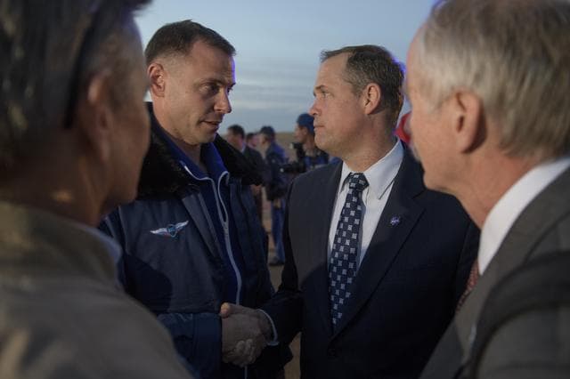 NASA image: Expedition 57 Crew Returns to Baikonur