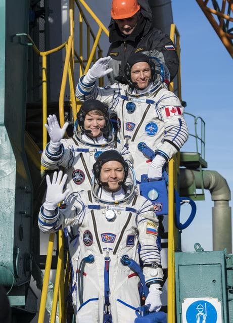NASA image: Expedition 58 Crew Wave At the Pad