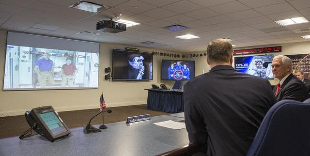 NASA image: VP Pence Speaks with Astronauts Onboard ISS