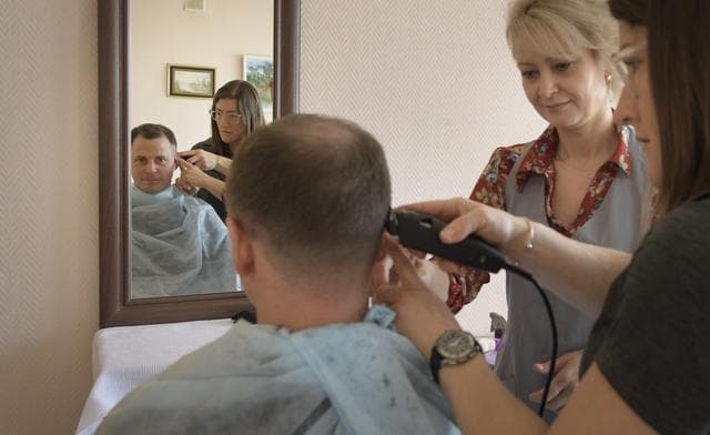 NASA image: Expedition 59 Crew Haircuts
