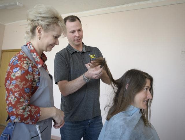 NASA image: Expedition 59 Crew Haircuts