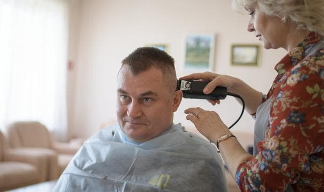 NASA image: Expedition 59 Crew Haircuts