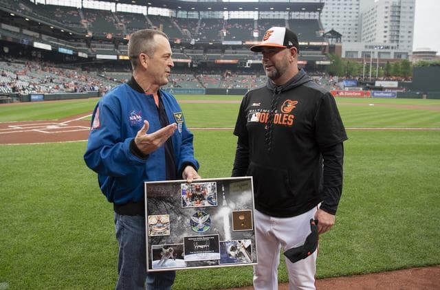 NASA image: Astronaut Ricky Arnold at Baltimore Orioles Game