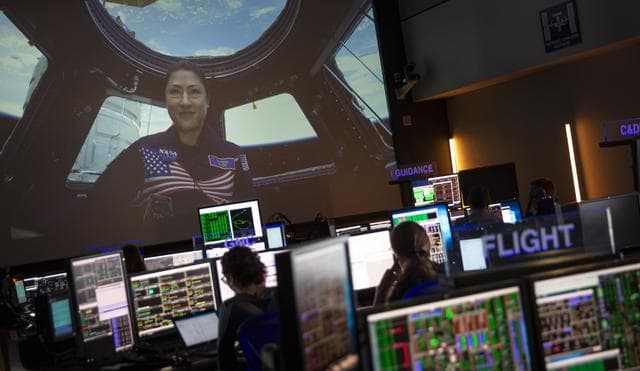 NASA image: Blue Flight Control Room