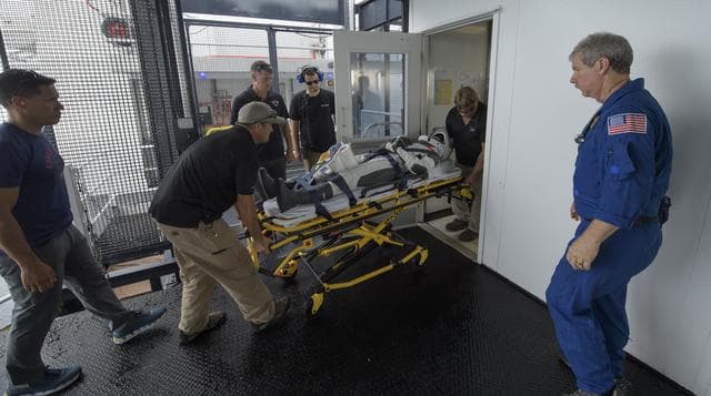 NASA image: SpaceX Dragon Crew Emergency Evacuation Rehearsal
