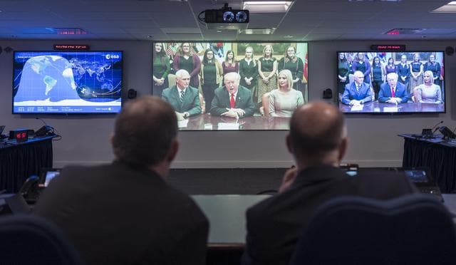 NASA image: President Trump Calls Astronauts During First All-Woman Spacewal
