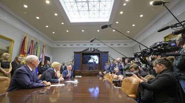 NASA image: President Trump Calls Astronauts During First All-Woman Spacewal
