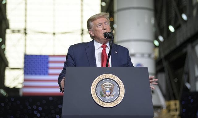 NASA image: President Trump Postlaunch Remarks