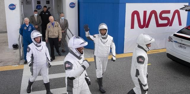 NASA image: SpaceX Crew-1 Crew Walkout