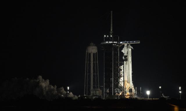 NASA image: SpaceX Crew-2 Static Fire