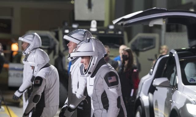 NASA image: SpaceX Crew-2 Crew Walkout