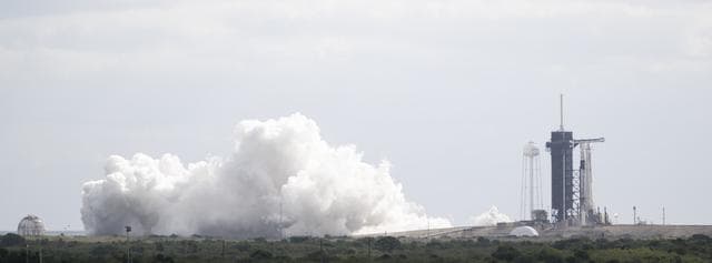 NASA image: SpaceX Crew-4 Static Fire