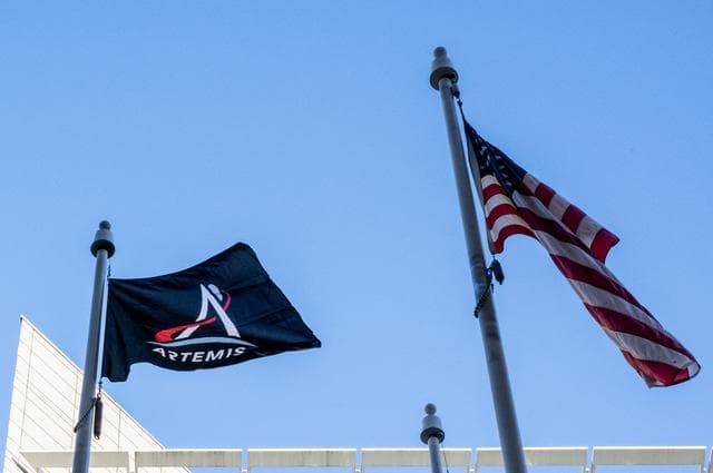 NASA image: Artemis flag raising at NASA Headquarters