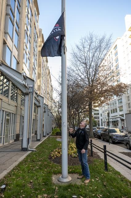 Artemis flag raising at NASA Headquarters