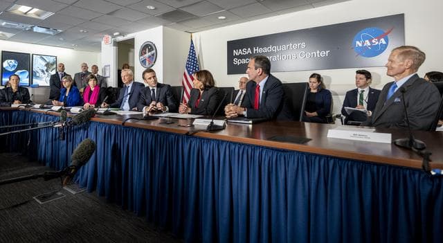 NASA image: Vice President Harris and French President Macron meet at NASA H