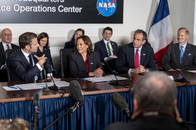 NASA image: Vice President Harris and French President Macron meet at NASA H