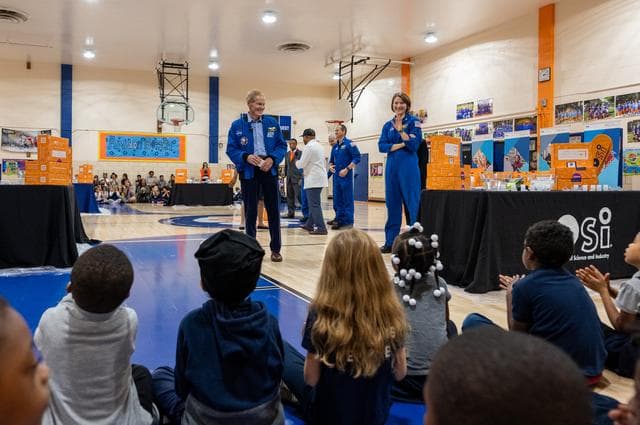 NASA image: NASA Astronauts visit Amidon-Bowen Elementary School