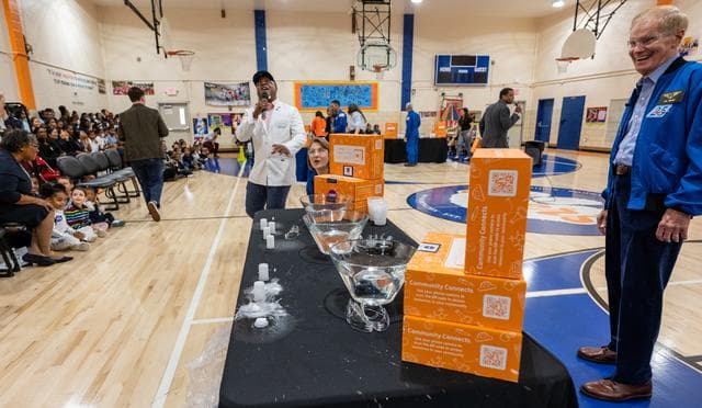 NASA image: NASA Astronauts visit Amidon-Bowen Elementary School