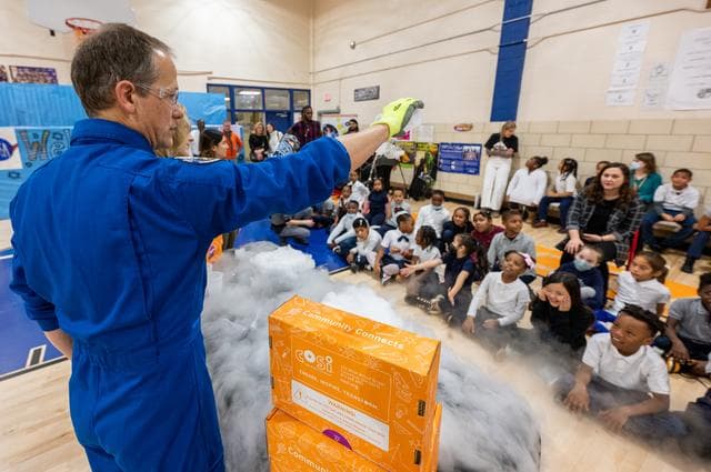 NASA image: NASA Astronauts visit Amidon-Bowen Elementary School