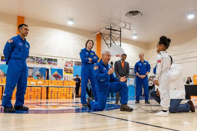 NASA image: NASA Astronauts visit Amidon-Bowen Elementary School