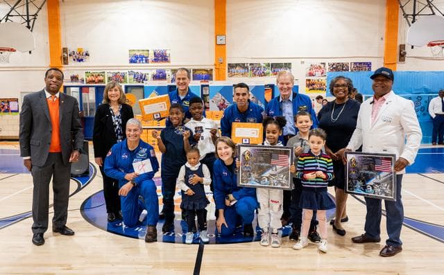 NASA Astronauts visit Amidon-Bowen Elementary School