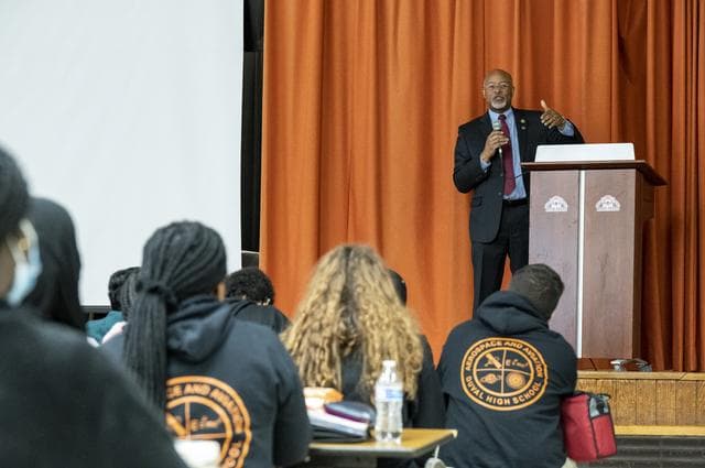NASA image: NASA astronaut Kjell Lindgren visits DuVal High School